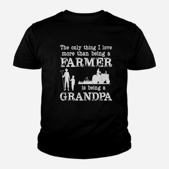 Love Being A Grandpa Funny Farmer Youth T-shirt | Crazezy UK