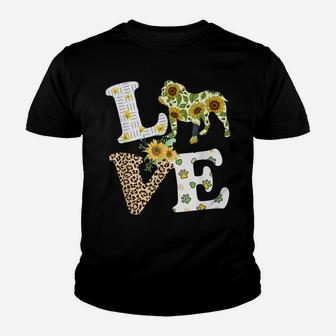 Love Bulldogs English Funny Bulldog Mom Life Floral Flower Youth T-shirt | Crazezy AU