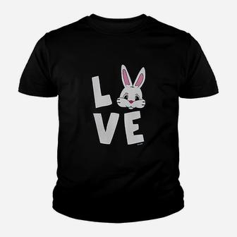 Love Easter Bunny Head Egg Hunt Youth T-shirt | Crazezy AU