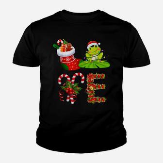 Love Frog Christmas Funny Santa Hat Christmas Youth T-shirt | Crazezy