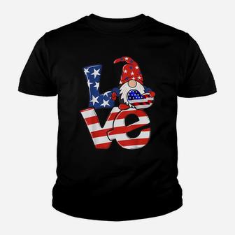 Love Gnome Usa Flag 4Th Of July Youth T-shirt | Crazezy DE