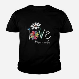 Love Grammie Life Art Flower Color Youth T-shirt | Crazezy UK