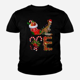 Love Kangaroo Christmas Funny Santa Hat Christmas Youth T-shirt | Crazezy DE
