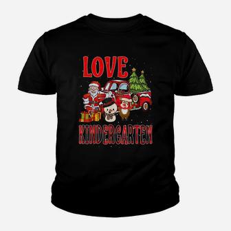Love Kindergarten Funny Christmas Teacher Gifts Youth T-shirt | Crazezy