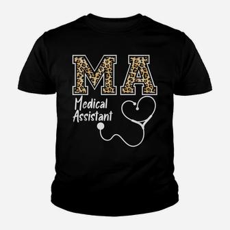 Love Medical Assistant Ma Nurse Clinical Ambulatory Leopard Youth T-shirt | Crazezy