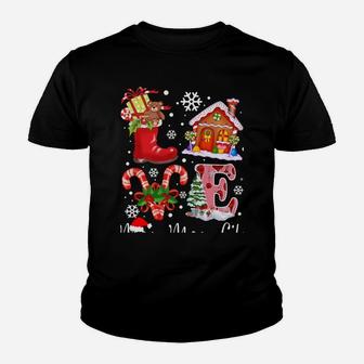 Love Mom-Mom Life Christmas - Grandma Gift Youth T-shirt | Crazezy