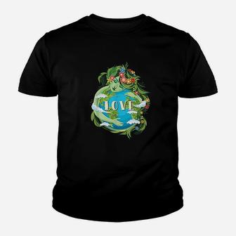Love Mother Earth Day Save Our Planet Environment Green Youth T-shirt | Crazezy