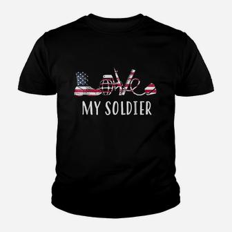 Love My Soldier Proud Us Army Mom Army Wife Youth T-shirt | Crazezy AU
