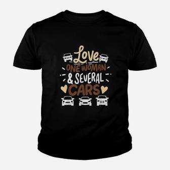 Love One Woman And Several Cars Youth T-shirt | Crazezy AU