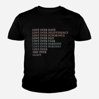Love Over Hate Youth T-shirt | Crazezy