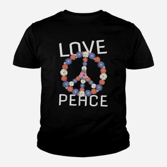 Love Peace Freedom Flower 60S 70S Peace Sign Tee Shirt Youth T-shirt | Crazezy CA