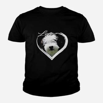 Love Sheepadoodle Old English Sheepdog Poodle Lover Gift Youth T-shirt | Crazezy UK