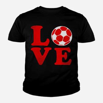 Love Soccer Distressed Style Youth T-shirt - Monsterry UK