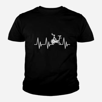 Love Spin Heartbeat Funny Gym Workout Fitness Spinning Class Youth T-shirt | Crazezy DE