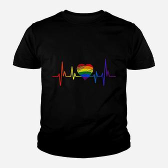 Lovely Pride Heartbeat Youth T-shirt | Crazezy