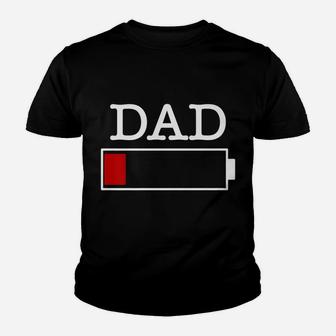 Low Battery Dad Youth T-shirt | Crazezy CA