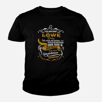 Löwe Motiv Damen Kinder Tshirt, Inspirierendes Zitat, Schwarzes Tee - Seseable