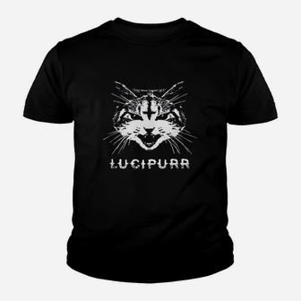 Lucipurr Cat With Inverted Upside Down Cross Youth T-shirt | Crazezy CA