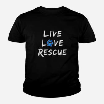 Lucky Dog Animal Rescue Live Love Rescue Youth T-shirt | Crazezy AU
