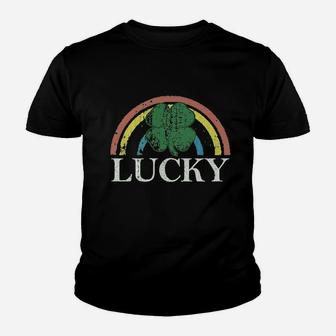 Lucky Shamrock St Patrick Day Saint Paddys Rainbow Irish Youth T-shirt | Crazezy