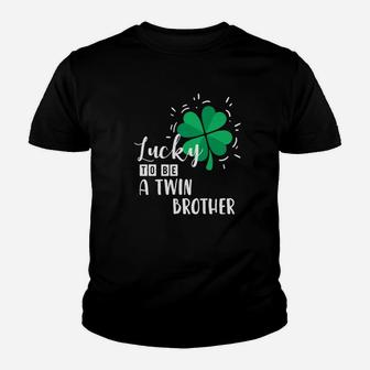 Lucky To Be A Twin Brother St Patricks Day Gift Youth T-shirt - Thegiftio UK