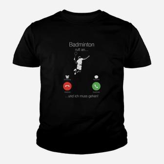 Lustiges Badminton Kinder Tshirt mit Telefon-Witz, Sportler-Humor-Tee - Seseable