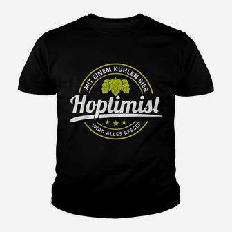 Lustiges Bier Hoptimist Bierlieb Kinder T-Shirt - Seseable