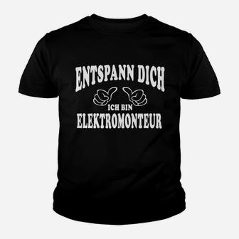 Lustiges Elektriker-Kinder Tshirt 'Entspann Dich, Ich Bin Elektromonteur' - Seseable