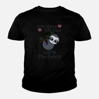 Lustiges Panda Kinder Tshirt, 50% Mama 50% Papa 100% Perfekt - Seseable