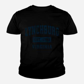 Lynchburg Virginia Va Vintage Sports Design Navy Print Sweatshirt Youth T-shirt | Crazezy