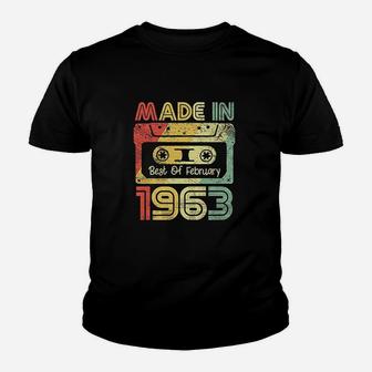 Made In 1963 Best Of February Retro 60S Cassette Party Gift Youth T-shirt | Crazezy