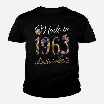 Made In 1963 Tee 58 Year Old Sunflowers Floral 58Th Birthday Youth T-shirt | Crazezy DE