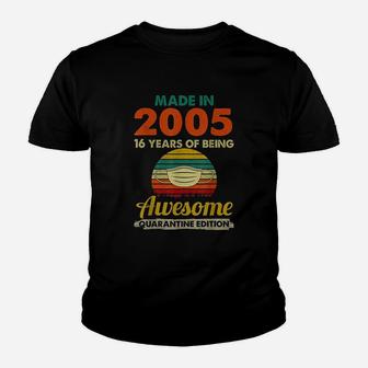 Made In 2005 16 Years Old 16Th Birthday Youth T-shirt | Crazezy