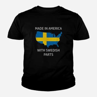Made In America With Swedish Parts Youth T-shirt | Crazezy AU