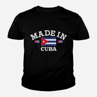 Made In Cuba Cuban Flag Youth T-shirt | Crazezy