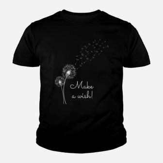Make A Wish Dandelion Birds Flying Seeds Flower Summer Youth T-shirt | Crazezy