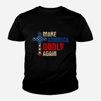 Make America Godly Again Cross Youth T-shirt - Thegiftio UK