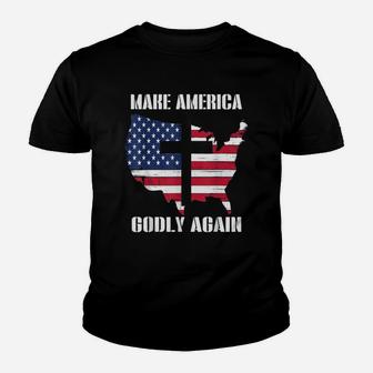 Make America Godly Again Graphic Usa Youth T-shirt - Thegiftio UK