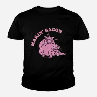 Making Bacon Pig Youth T-shirt | Crazezy