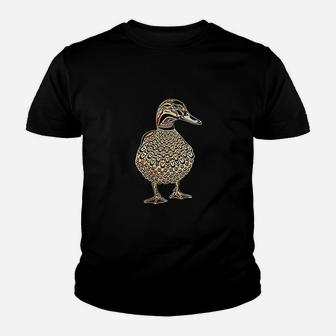 Mallard Duck Bird Lover Northwest Design Native American Art Youth T-shirt | Crazezy