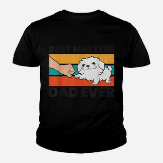 Maltese Dog Owner Best Maltese Dad Ever Youth T-shirt | Crazezy