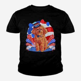 Maltipoo Merica 4Th Of July American Flag Patriotic Youth T-shirt - Monsterry