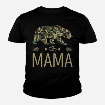 Mama Bear Camo Mother's Day Gift Youth T-shirt | Crazezy UK
