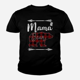 Mama Bear Hoodie Mother's Day Gifts Mom Buffalo Plaid Youth T-shirt | Crazezy