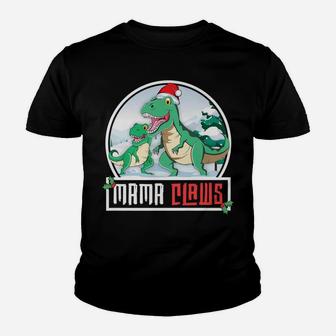 Mama Claws Mom T-Rex Dinosaur Matching Family Christmas Youth T-shirt | Crazezy AU