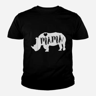 Mama Rhino Rhinoceros Youth T-shirt | Crazezy