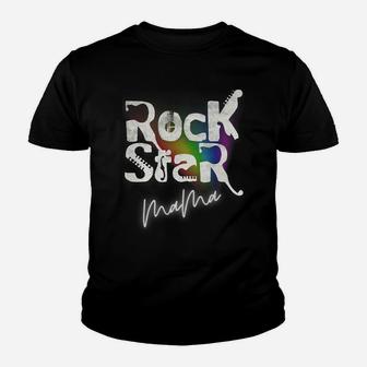 Mama Rock-Star Music-Lover Mothers-Day Distressed Rainbow Youth T-shirt | Crazezy AU