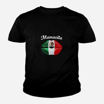 Mamacita Mexican Flag Lips Cinco De Mayo Youth T-shirt | Crazezy CA