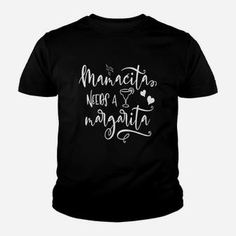 Mamacita Needs A Margarita Funny Drinker Day Drinking Mom Youth T-shirt | Crazezy CA