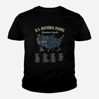 Map Us Camping Hiking Outdoor Youth T-shirt | Crazezy